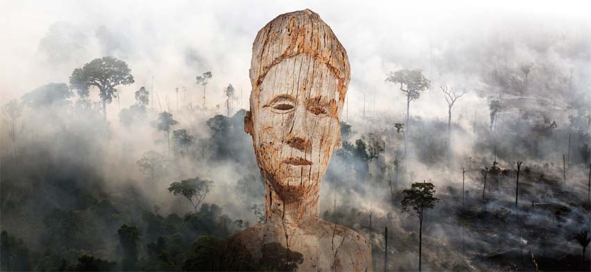 Holzfigur der Ocaina aus Kolumbien, 1960er-Jahre