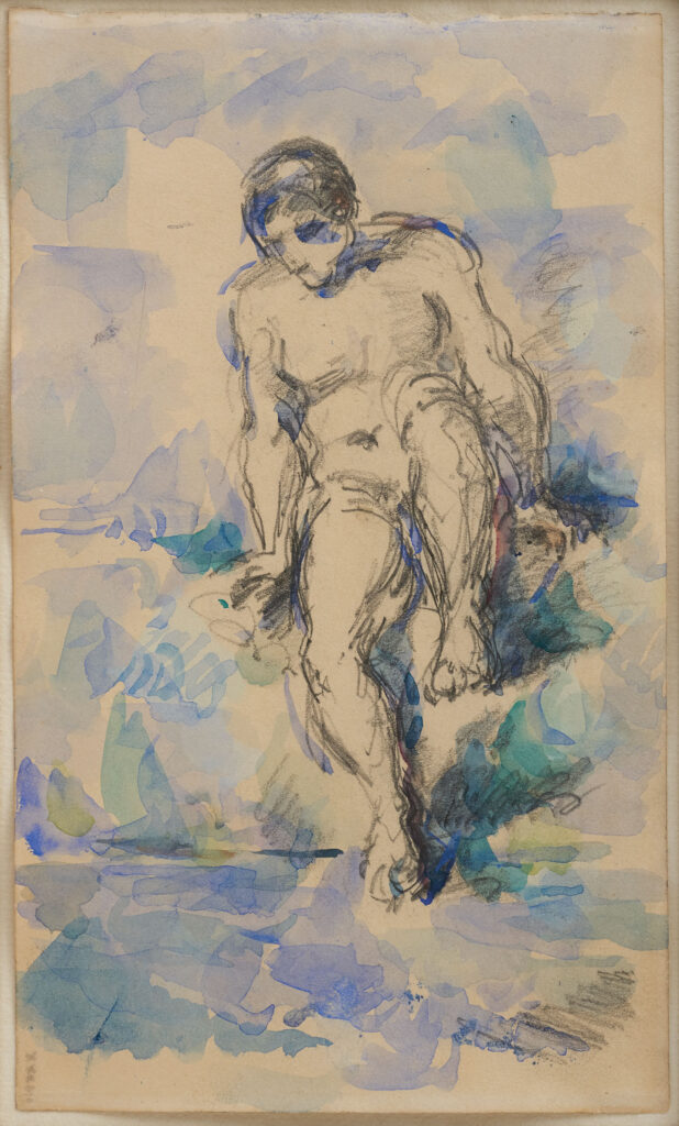 Paul Cezanne, Baigneur descendant dans l'eau, 1885